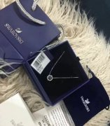 低价出！施华洛世奇蓝色跳动的心银链项链百搭锁骨链